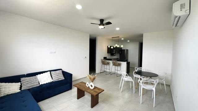 Departamento amueblado, en condominio Lalia, con amenidades.