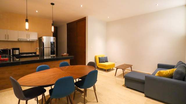 Departamento amueblado, de 1 recámara, dentro de privada con amenidades