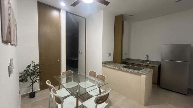 Departamento en PLANTA BAJA, amueblado, con alberca privada y amenidades.