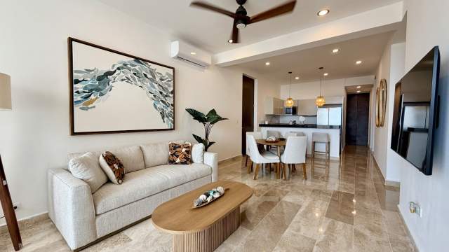 Departamento amueblado, de 3 recámaras, frente al mar en Telchac.