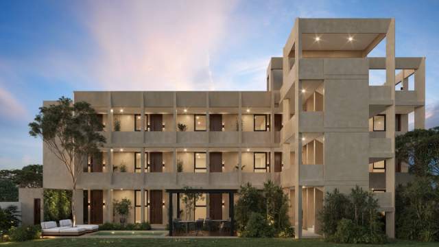 Departamentos de 1 recámara, en desarrollo con amenidades en Dzityá.