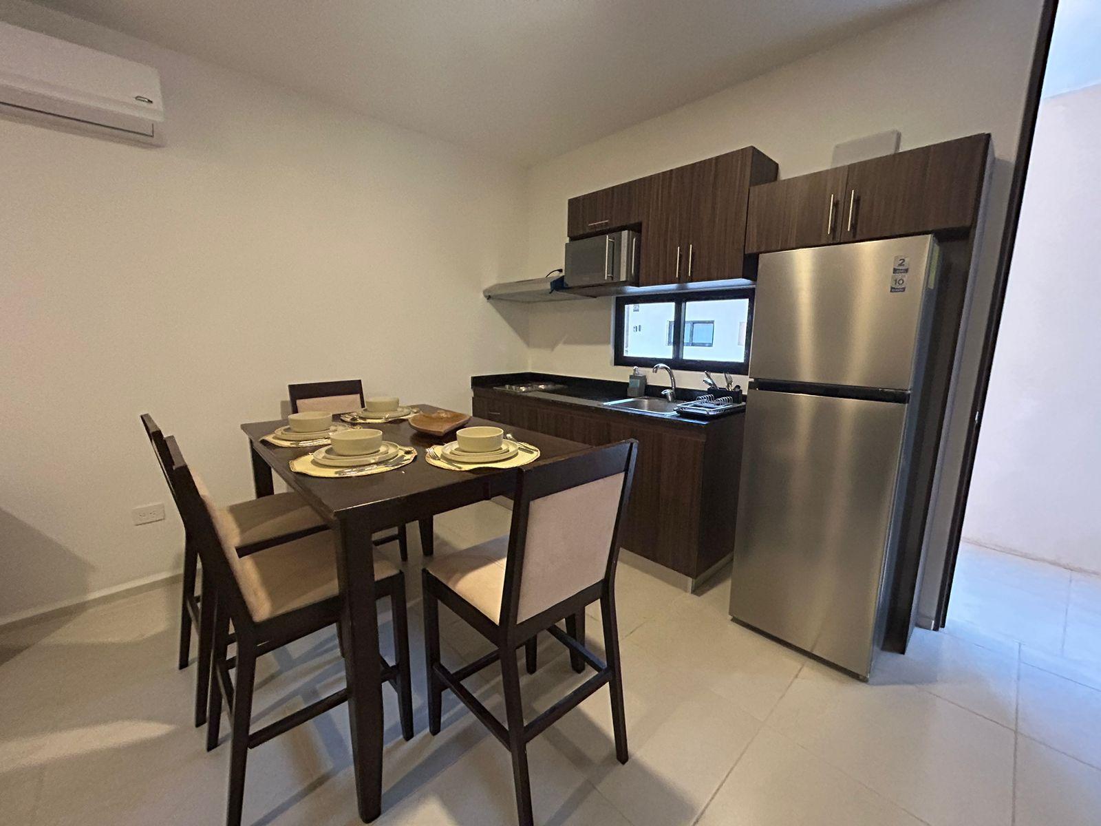 Departamento de 1 recámara, amueblado, en privada en zona norte.