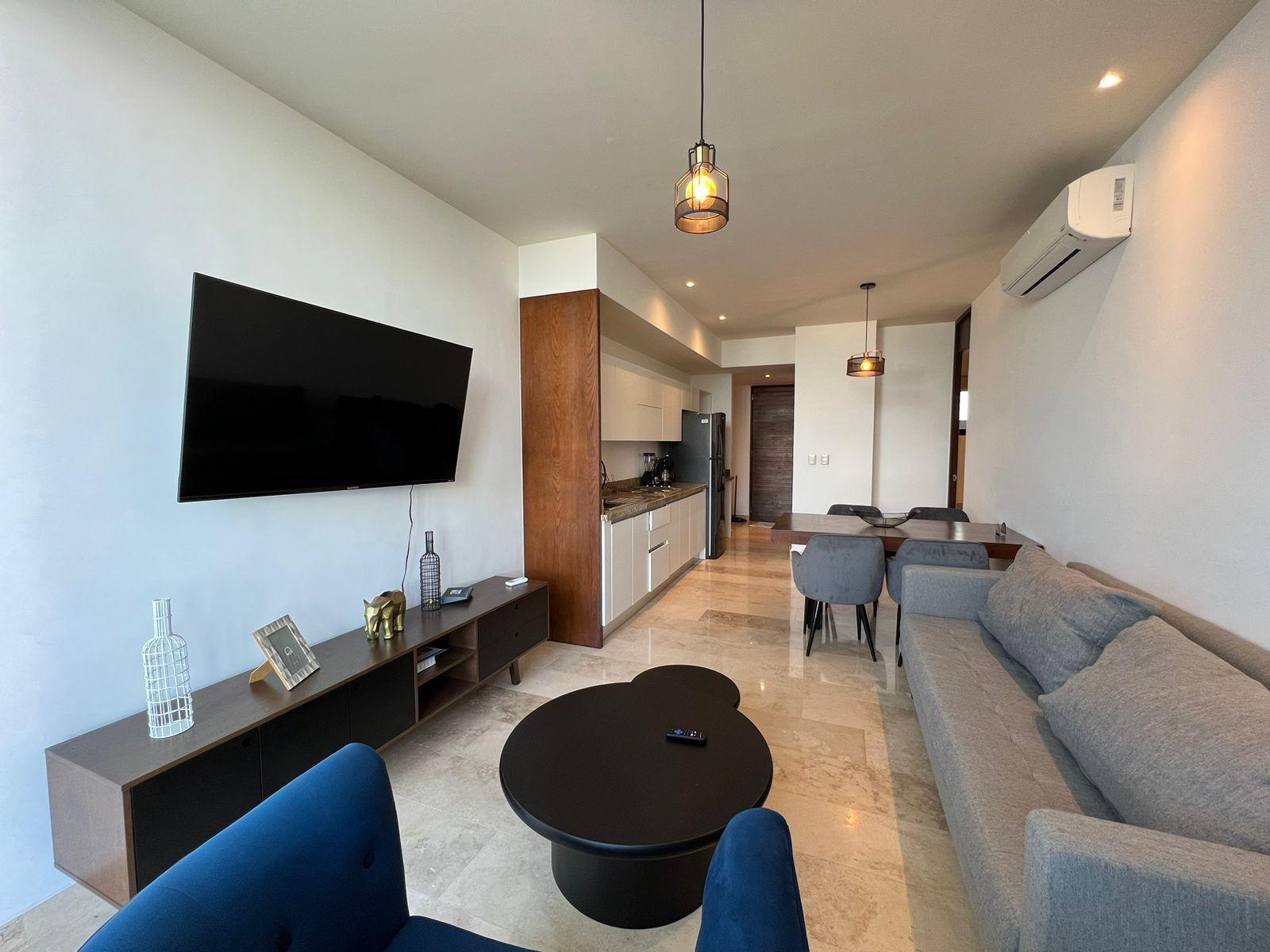 Departamento amueblado, 2 recámaras, con amenidades, en NIA TOWER.