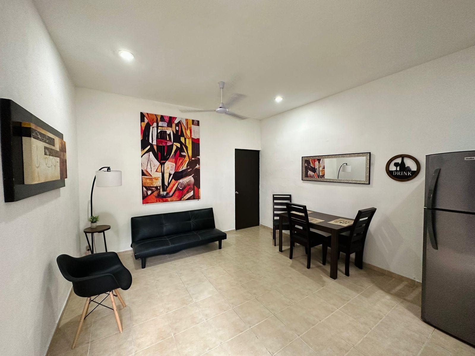 Departamento amueblado, en PLANTA BAJA, de 1 recámara.