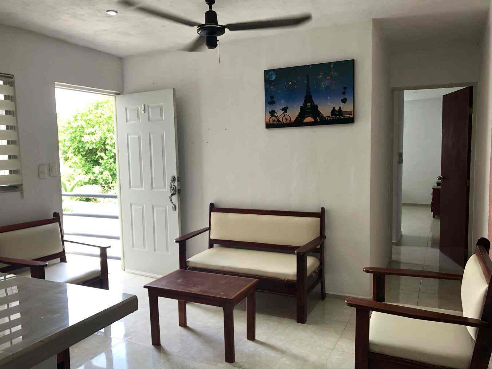 Departamento AMUEBLADO, de 2 recámaras y 2 baños, con servicios incluidos.