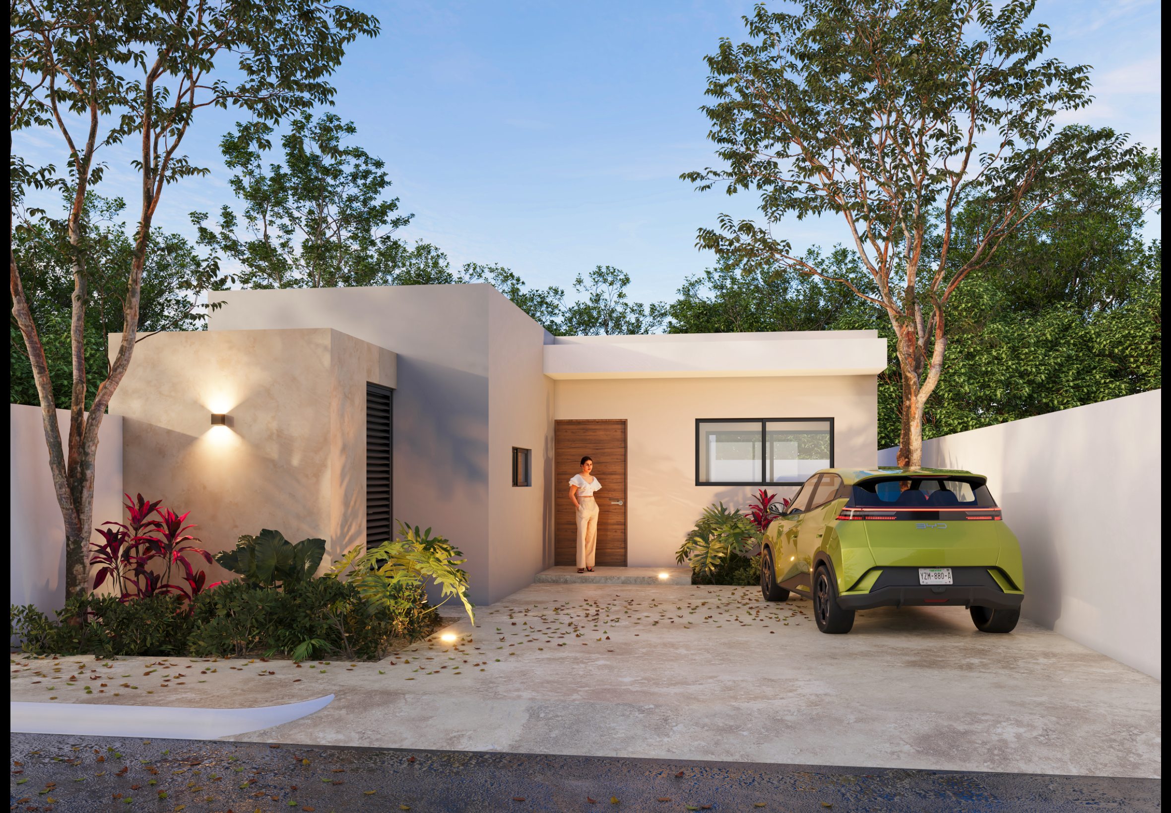 Preventa de casa residencial amplia y con jardín, de una planta, en Chichí Suárez.